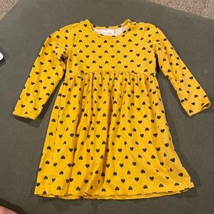 Hanna Andersson Yellow Dress with Hearts Sz 4T